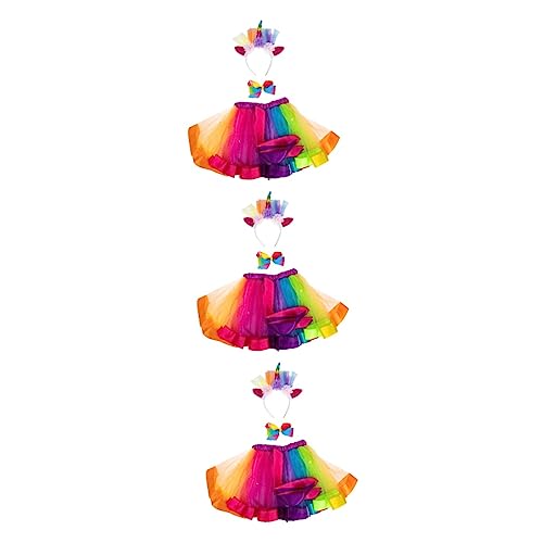 Holibanna Kinderanzug 3 Sätze Gazeanzug Für Kinder Baby-outfits Stirnband Für Kinder Einhorn-kopfschmuck Mit Rock -kleid Für Damen en Tiara Cosplay Mädchen Plastik Gaze-rock von Holibanna