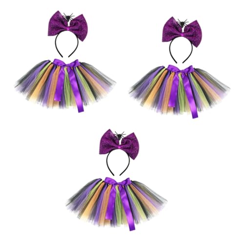 Holibanna 3 Sätze Halloween-tutu-rock Piratenkostüm Für Kinder Mädchen Tutu Rock Hexen-tutu-rock Hexenkostüm Für Mädchen Tüll-tutu-rock Für Mädchen Outfits Für Mädchen Gittergewebe von Holibanna