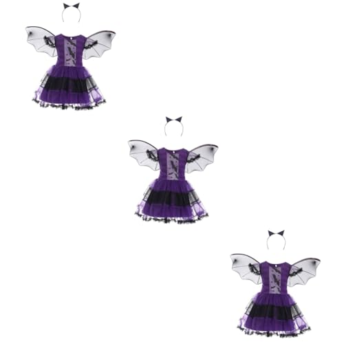 Holibanna 3 Sets Halloween Kleider Cosplay Kostüm Maskerade Kostüm Fledermaus Tutu Kleid Kleider Für Maskenball Vampir Fledermaus Kostüm Cartoon Tier Kostüm Cosplay Outfits Stoff von Holibanna