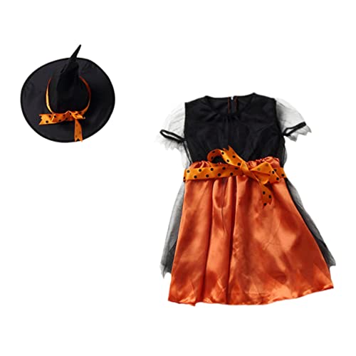 Holibanna 3 Sets Halloween Kleider Halloween Kinderkostüm Halloween Partyrock Zaubererkostüm Kinder Halloween Rock Mit Hut Party Cosplay Rock Mädchenkleider Halloween Kinderkleid von Holibanna