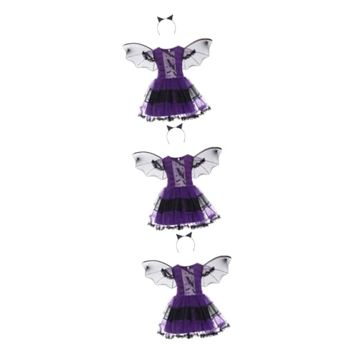 Holibanna 3 Sets Halloween Kleider Kinder Halloween Spielzeug Vampir Fledermaus Kostüm Kleinkind Mädchen Halloween Outfits Tierkostüm Cosplay Halloween Kostüm Kinder Fledermaus von Holibanna