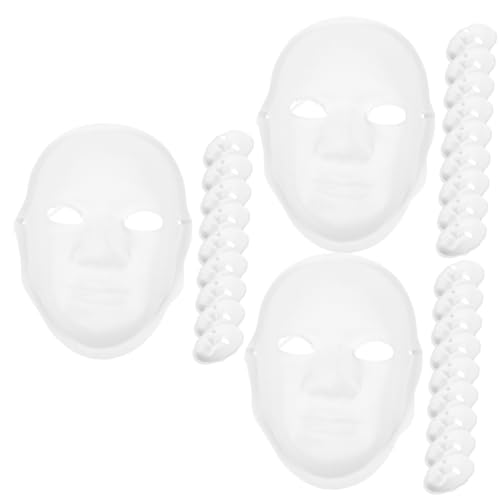 Holibanna 30 Stück Handbemalte Maskenpapier Männermasken Bemalbare Leere Maskenpapiere Vollmasken Leere Männermaskenpapiere DIY Masken DIY Männermasken DIY Männermasken Weiß von Holibanna