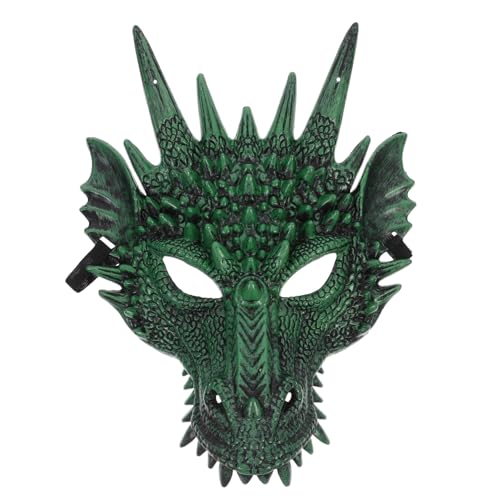 Holibanna 3D-Drachenmaske Halloween-Drachen-Kostümmaske Mittelalterliche Maskerade-Maske Gruselige Cosplay-Requisiten Für Halloween-Maskerade-Kleid Partyzubehör Grün von Holibanna