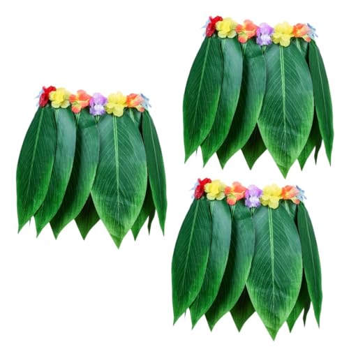 Holibanna 3St Hawaii Stoff Grasrock Hawaii-Hula-Rock Hawaii-Grasrock hawaii outfit hawaii kleidung Hawaii-Accessoire goldhochzeit Hula-Tanzrock hawaii party outfit hawaii accessoires von Holibanna