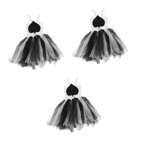 Holibanna 3St Kinderkleid Ballett-Tutu-Rock aus Tüll Tutu-Kleid Ballett-Tüll-Kleider Tanz-Tutu halloween costume halloween kleidung Leistungsmädchenrock Geburtstagskleid Nylongewebe Black von Holibanna