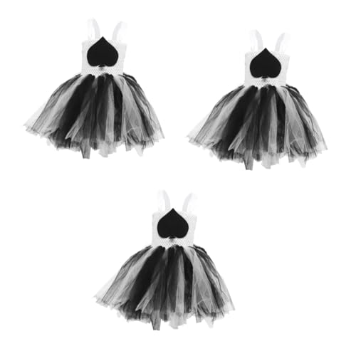 Holibanna 3St Kinderkleid Tüllrock für Mädchen Ballkleider Kindergazerock Geburtstagskleid halloween costume halloween kleidung -Mädchen-Outfit Mädchen kleiden sich Nylongewebe Black von Holibanna