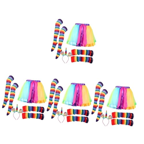 Holibanna 4 Sätze Regenbogen-anzug Tutu-röcke Für Mädchen Cosplay-zubehör Tutu-rock Für Mädchen Zubehör Für Partykostüme Cosplay-accessoire Für Erwachsene Osterkleid Polyester (polyester) von Holibanna