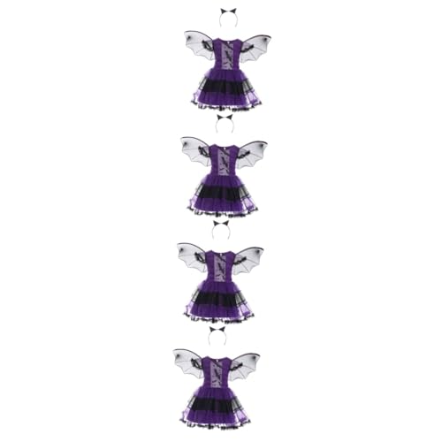 Holibanna 4 Sets Halloween Kleider Dekor Abschlussball Anzug Halloween Spinnen Hexenkleid Halloween Rock Kinderkostüm Kinder Halloween Kostüme Halloween Bühnenaufführung Stoff von Holibanna