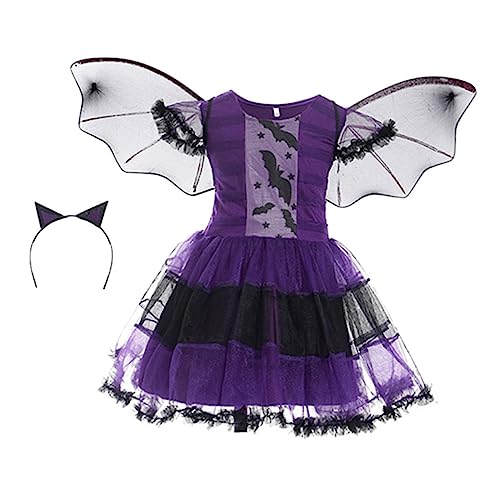 Holibanna 4 Sets Halloween Kleider Kinderkostüm Maskerade Kleider Halloween Kostüm Kleid Tierkostüm Cosplay Outfits Maskerade Kostüm Vampir Fledermaus Kostüm Stoff von Holibanna