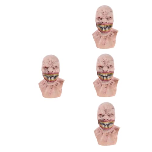 Holibanna 4 Stück Halloween-Maske gruselige Kostüme gruselige Maske menschliche Maske halloween mitgebsel halloween oblaten Creep-Cosplay-Maske atmungsaktive Teufelsmaske Emulsion Khaki von Holibanna