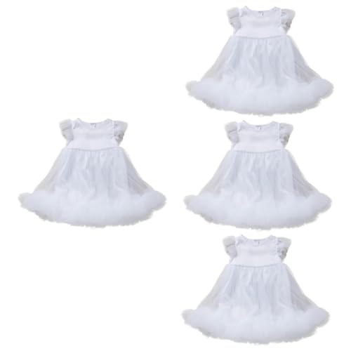 Holibanna 4 Stück Kleid ohne Ärmel Prinzessin Tutu-Rock Outfits für Kinder Mädchenkleider formelle Kleidung Partykleid für Kleinkinder Leistungszubehör ärmellos Prinzessinenkleid Kleine Weiß von Holibanna