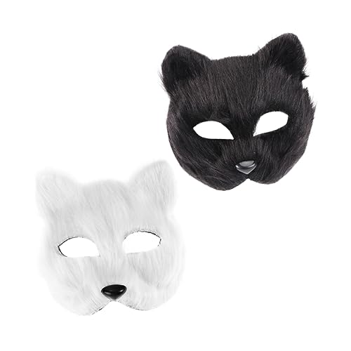 4 Stück Maske Tierdekoration Halloween Kostüme Halloween Fuchs Kostüme Maskerade Zubehör Pelz Party Zubehör Partyzubehör Maskerade Zubehör Kunststoff von Holibanna