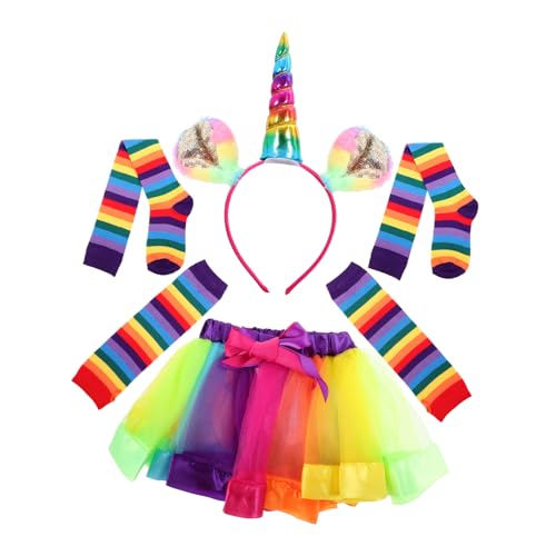 Holibanna 4 Stück Regenbogenrock Tutu-Röcke für Mädchen Outfits Clownkostüm für Clown-Kostüm halloweenkostüme für halloween kleider für kleidung Partyröcke für Mädchen von Holibanna