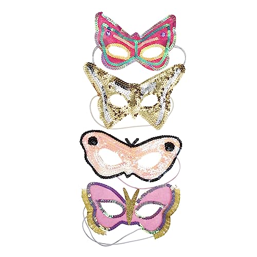 Holibanna 4 Stück Schmetterlingsmaske Maskerade Auge Paare Maskerade Masken Maskeradekostüm Maskerade Ball Maskerademasken Maskenball Masken Halloween-kostüme Für Frauen Vlies Colorful von Holibanna