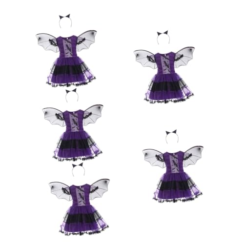 Holibanna 5 Sets Halloween Kleider Bühnendekor Rollenspielkostüm Tierkostüm Cosplay Fledermaus Tutu Kleid Kleid Cosplay Cosplay Anzug Vampir Fledermaus Kostüm Kostüme Tuch von Holibanna