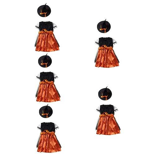 Holibanna 5 Sets Halloween Kleider Halloween Zubehör Zaubererkostüm Kinderhexenkleid Für Mädchen Halloween Rock Und Hut Party Cosplay Rock Mädchenkleider Halloween Kinderrock Stoff von Holibanna