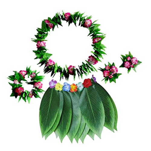 Holibanna 5St hawaii outfit hawaii kleidung гирлянда junplee hula Hawaii-Party blumenhaarkranz hawaiianischer Kopfschmuck grünes Kostüm hawaiianische Girlande Luau-Partykostüm Hula-Rock-Kit von Holibanna