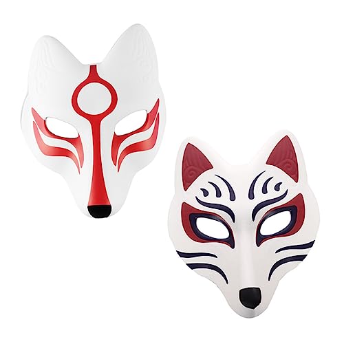 Holibanna 6 Stk Fuchs Maske Erwachsenenmaske Party Verkleiden Japanische Fuchsmasken Halloween-fuchs-kostüm-gesichtsmaske Zarte Halbmaske Japanischer Fuchs Partykostüm Cosplay-masken Eva von Holibanna