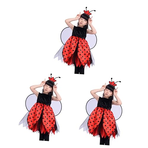 Holibanna 6 Stk Marienkäfer Flügel verkleidung kinder e girl kleidung ladybug kostuem Kinder Verkleidung Kinderkleidung Marienkäferflügel für Mädchen Kostümflügel für Kinder Black von Holibanna