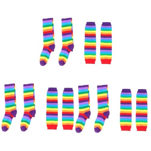 Holibanna 6 Stk bunte warme Socken fasching stulpen faschingsaccessoires Party-Handschuhe Regenbogen-Armstulpen Thermosocken für Damen Regenbogenhandschuhe warme Socken für Mädchen rot von Holibanna