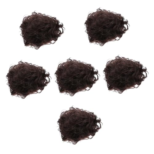 Holibanna 6St Perücke Party-Haar-Accessoire künstliche Kurze Haare Curly Wig Brown Wig Cosplay Wig Synthetisches Haarteil Cosplay-Kopfbedeckung Mann Haarteil Hochtemperaturdraht Black von Holibanna