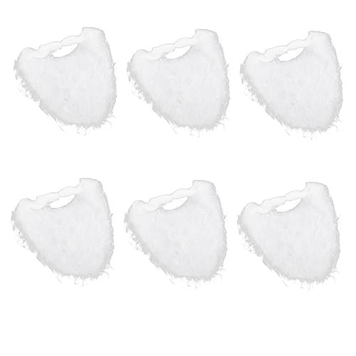 Holibanna 6st Weihnachtsbart Weihnachtskostüm Realistischer Weihnachtsmannbart Weihnachtsschnurrbärte Weihnachtsmann-bart Santa Dressing Prop Weihnachtsrequisiten Bart Flanellmaterial Weiß von Holibanna