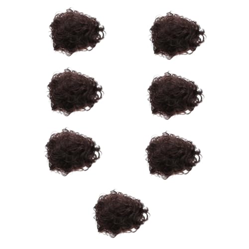 Holibanna 7St Perücke künstliche Kurze Haare Party-Haar-Accessoire Curly Wig Brown Wig Cosplay Wig Mann Haarteil Synthetisches Haarteil Cosplay-Kopfbedeckung Hochtemperaturdraht Black von Holibanna