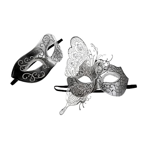 Holibanna 8 Stk Diamant-schmetterlings-maske Paar Masken Halloween-karnevals-augenabdeckung Cosplay-party-masken Schmetterlingsmasken Augenmasken Cocktailparty-augenabdeckung Black Eisen von Holibanna