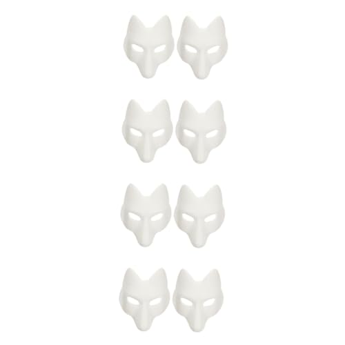 Holibanna 8 Stk Fuchs Maske halloween masken halloweenmaske Cute mask Animal mask tiermaske Cosplay-Maske tierische Maske bemalbare DIY maske Fuchsmaske Halloween-Maske Füchse Maske Eva Weiß von Holibanna