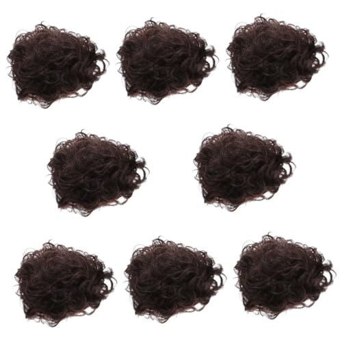 Holibanna 8St Perücke Party-Haar-Accessoire künstliche Kurze Haare Curly Wig Brown Wig Cosplay Wig Männer dekoratives Haarteil Mann Haarteil Synthetisches Haarteil Hochtemperaturdraht Black von Holibanna