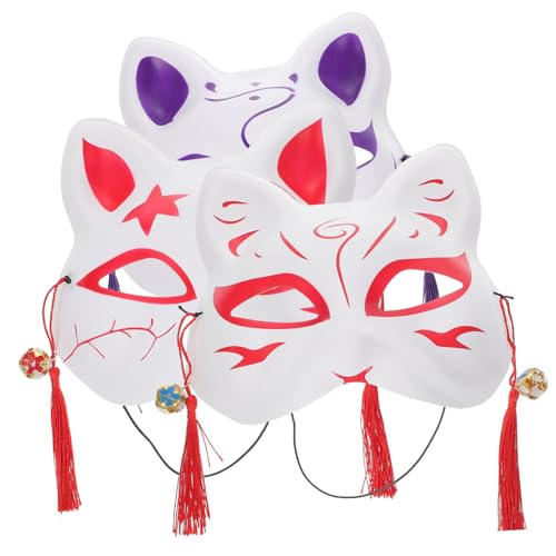 Holibanna 9 Stk Partymaske Frauen halloween costume halloween kleidung tier masken masks quastenborte Kindermaske Cosplay-Kostüm rote Maskerademaske für Frauen japanische Maske Kunststoff von Holibanna