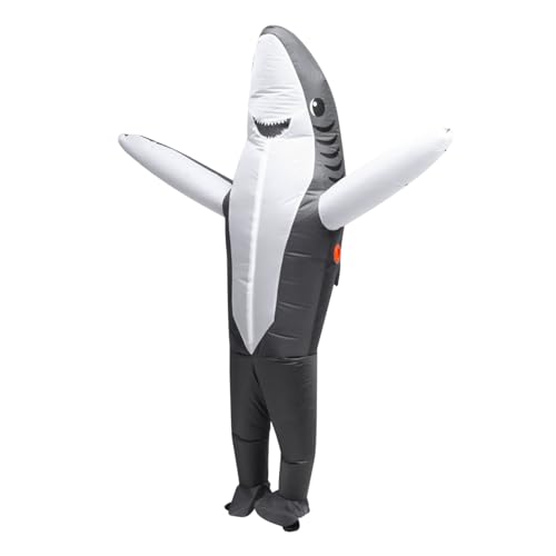 Holibanna Aufblasbares Kostü Für Erwachsene Inflatable Suit Für Party Und Cosplay Lustiges Ganzkörperkostü Im Hai Design Mit Zubehör Für Halloween Und Festlichkeiten von Holibanna