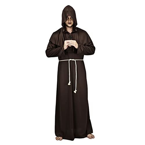 Holibanna Cosplay-anzug Priester Kostüm Halloween-priesterrobe Mönche Uniform Cosplay Halloween-mönchsrobe Cosplay-outfits Halloween-kleidung Mittelalterliches Mönchskostüm Coffee von Holibanna