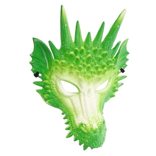 Holibanna Drachenkopfmaske Karneval-drachen-cosplay-maske Cosplay Drachenkostüm Halloween-cosplay-maske Cosplay-tiermaske Drachenkopf Maske Ausgefallenes Drachenkostüm Green Plastik von Holibanna