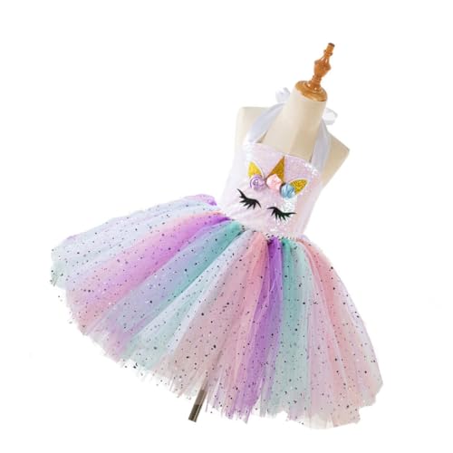 Holibanna Einhorn Glitzer Tutu Kleid Für ädchen Festliches Outfit Für Geburtstagsfeiern Partys Und Cosplay Schicke ädchenröcke Für Bankett Und Ball SX HD93420 Inkl Haarreif 4 von Holibanna