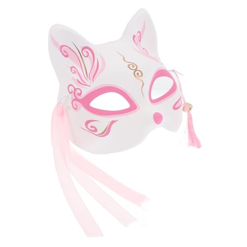 Holibanna Fuchs Maske Maskenball Verkleidungsmaske Maskenfest-Maske Cosplay-Maske Blumenmuster Maske Partykatzenmasken Japanische Katzenmaske Fuchsmaske Anbu-Maske Fuchskostüm Maske Plastik von Holibanna