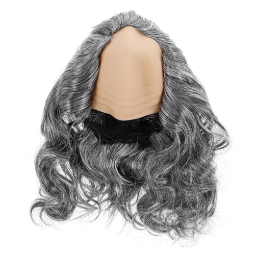 Holibanna Glatze Perücke Halloween-Cosplay-perücke Halloween-Party-perücke Perücke Für Männer Mit Glatze Lustige Perücken Männliche Perücken Gewellte Kunsthaarperücke Emulsion Grey von Holibanna