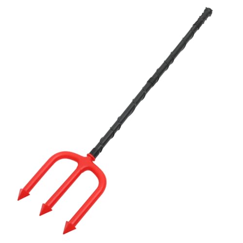 Holibanna Halloween Teufel Requisite mit Glattem Griff Roter Dreizinkiger Cosplay Pitch Fork für Karneval Bühnenauftritt und Halloween Dekoration Holibanna Halloween Teufel Requisite mit Glattem Griff Roter Dreizinkiger Cosplay Pitch Fork für Karneval Bühnenauftritt und Halloween Dekoration von Holibanna
