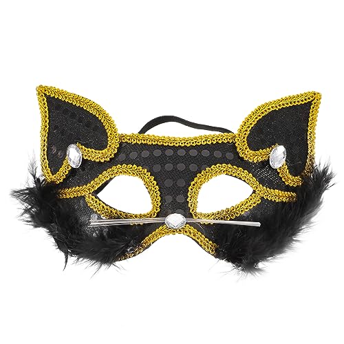 Holibanna Halloween-fuchsmaske Maske Für Halloween Kätzchen Kostüm Venezianische Halloween-kostümmaske Steampunk-maske Halloween-party Halloween-streichmaske Halbgesichts-fuchsmaske Plüsch von Holibanna