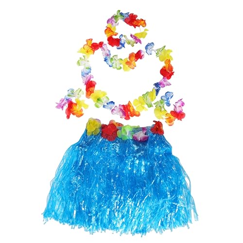 Holibanna Hawaii Grasrock Set 40cm Mit Blütenkranz Armbändern Haarband Und Halskette Perfekt Für Luau Aloha Partys Und Hula Tänze Bunte Hawaiianische Kostümaccessoires Für von Holibanna