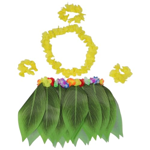 Holibanna Hawaiian Kostüm mit Luau Blumenkette und Tropischem Blätterrock für Damen Vielseitiges Hawaii Outfit für Strand Themenpartys Holibanna Hawaiian Kostüm mit Luau Blumenkette und Tropischem Blätterrock für Damen Vielseitiges Hawaii Outfit für Strand Themenpartys von Holibanna