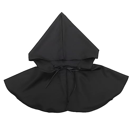 Holibanna Hexenhaube Halloween Costume Halloween Kleidung Halloween Klamotten kaschieren mittelalterlicher Kapuzenumhang Hexenhut Gothic-Kapuze mittelalterliche Kostümfrauen Polyester Black von Holibanna