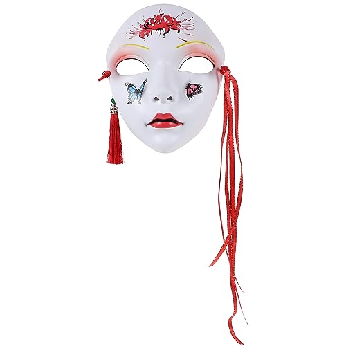 Holibanna Japanische Maske Für Männer Und Frauen Halloween-Maskerade-Kostüm-Requisite Im Chinesischen Stil Cosplay-Maske Ball Abschlussball Gesichtsbedeckung Halloween-Party von Holibanna