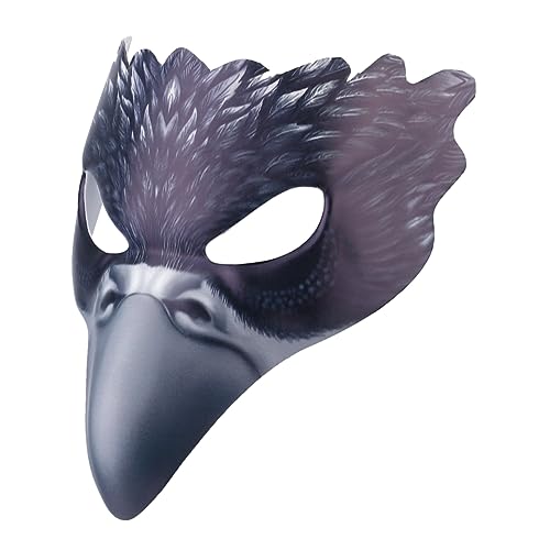 Holibanna Krähenmaske Schnabelmaske Heiser Horrormaske Schreckenskrähenhut Falken-cosplay Lustige Hälfte Party Dekorative Masken Maskenkostüm Sensenmann Halloween-maske Led-maske Gesicht Eva von Holibanna