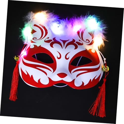 Holibanna Leuchtende Federfuchsmaske Kreative Maske Einzigartige Maske Halbmaske Cosplay-maske Festivalmaske Maskenstütze Dekorative Maske Requisiten Für Tiermasken Tiere Maske Plastik von Holibanna