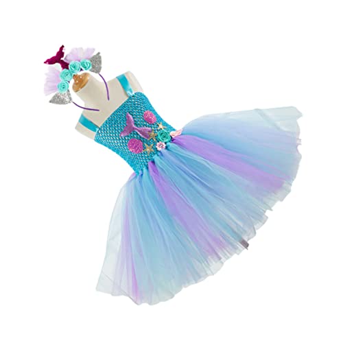 Holibanna Meerjungfrauen-kostüm Für Mädchen Tutu-rock Cosplay-kleid Mit Haar-accessoire Größe 10–12 Jahre Party-geburtstagskleidung Für Jungen Und Mädchen Hd93430 von Holibanna