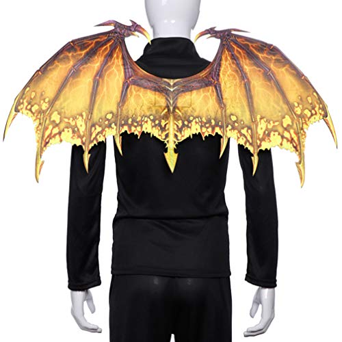 Holibanna Vlies-Drachenflügel Für Erwachsene Halloween-Requisiten Drachenflügel-Performance Cosplay-Flügel Für Halloween-Cosplay-Party (Gelb) von Holibanna