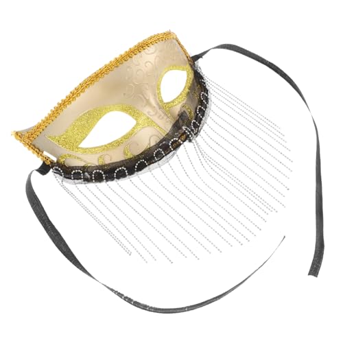 Holibanna Vorhangmaske goldene maske Maskenball Partymasken Maske mit Quasten Aufmerksamkeit erregende Maske Maskerademaske für Mädchen Make-up-Ball-Party-Augenmaske Frauenmaske Plastik von Holibanna