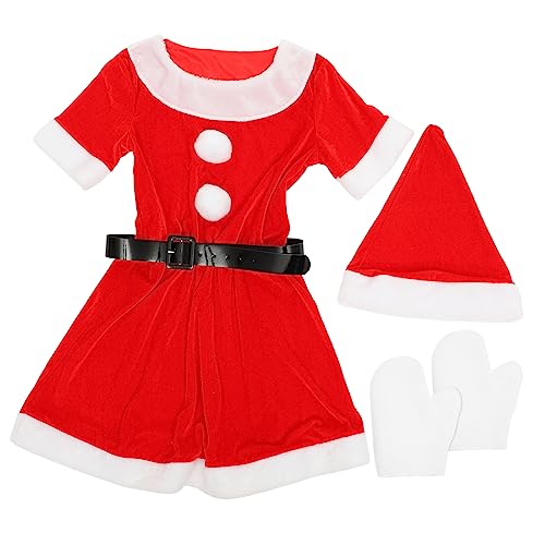 Holibanna Weihnachtskostüm neugeborene weihnachtsmütze Weihnachtsmann-Outfit für Kleinkinder Weihnachten Frau Weihnachtsmann-Kostüm Weihnachtsmann-Anzug Weihnachtsmannkostüm für Damen rot von Holibanna