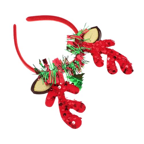 Holibanna Weihnachtsstirnband Weihnachts-Haarspangen weihnachtsstirnbänder für erwachsene Haarband weihnachts haarreif lustige geschenkideen Party-Haar-Accessoire Cosplay-Zubehör Plastik rot von Holibanna